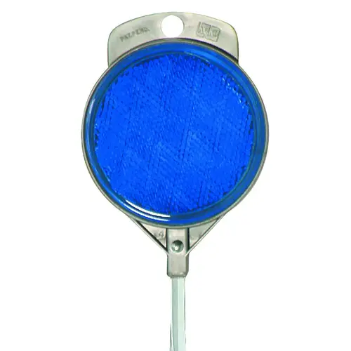 Driveway Marker, Aluminum Post, Blue Reflector - pack of 24