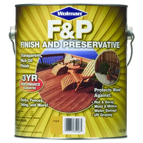 F&P Wood Preservative, Golden Pine, Liquid, 1 gal, Can - pack of 4 F&P Wood Preservative, Golden Pine, Liquid, 1 gal, Can - pack of 4