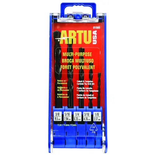 5-Piece Cobalt & Tungsten Multi-Purpose Drill Bit Set, 1/8 In. thru 3/8 In.