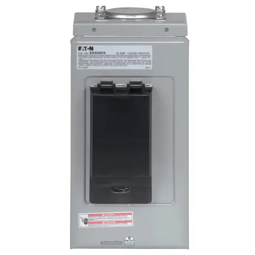 Spa Panel, 1 -Phase, 50 A, 240 V, 1 -Space, 8 to 2 AWG Wire, NEMA 3R Enclosure Spa Panel, 1 -Phase, 50 A, 240 V, 1 -Space, 8 to 2 AWG Wire, NEMA 3R Enclosure