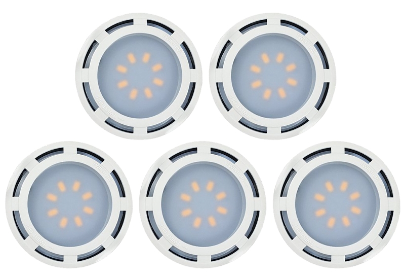 Amertac KBLD-L5W-N1 Puck Light Kit, 18.7 W, LED Lamp, 1190 Lumens, 3000 K Color Temp - pack of 5
