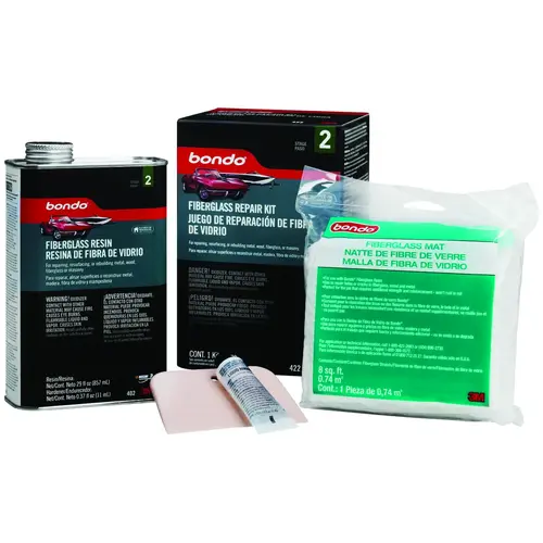 Fiberglass Repair Kit, 1 qt, Amber Brown - pack of 6