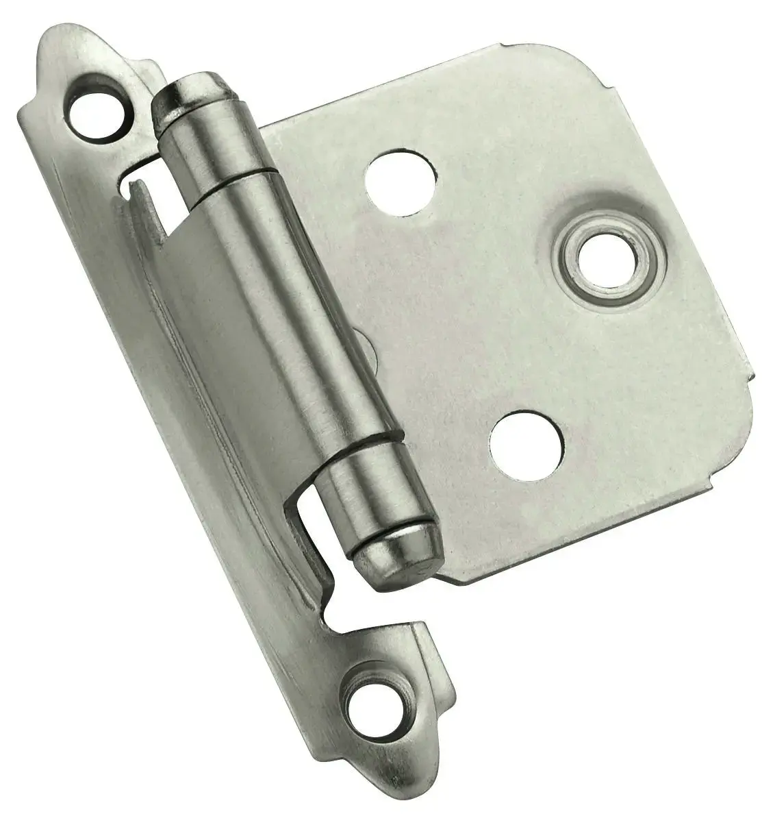 Amerock Face Mount Self-Closing Cabinet Hinge For Kitchen And Cabinet Hardware Variable Overlay Satin Nickel - pack of 10 1887612