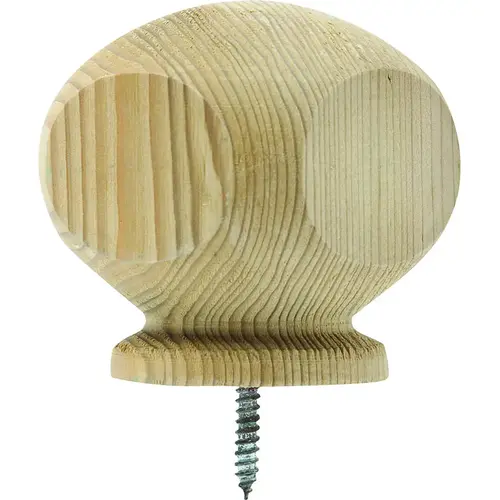 Post Top, 3-1/2 in Dia, 3-1/4 in H, Contemporary, Pine - pack of 10