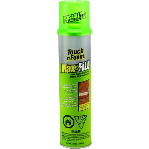 Max Fill 7565011125 Triple Expanding Sealant, Amber, 20 oz Aerosol Can