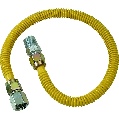 ProCoat Series Gas Connector, 1/2 x 1/2 in, Stainless Steel, 12 in L ProCoat Series Gas Connector, 1/2 x 1/2 in, Stainless Steel, 12 in L