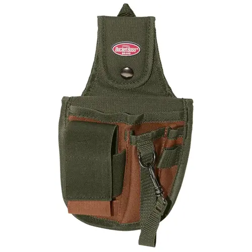 Rear Guard Pouch, 5-Pocket, Poly Ripstop Fabric, Brown/Green, 6 in W, 10 in H, 1-1/2 in D