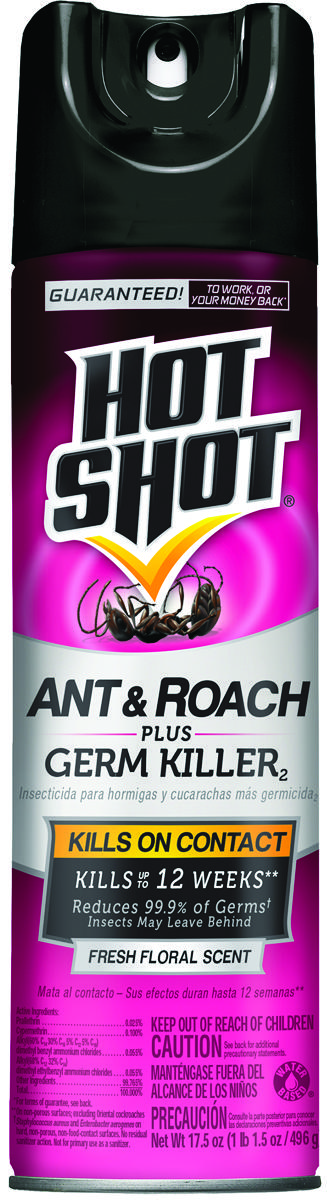 HOT SHOT HG-96781 Ant, Liquid, Spray Application, Lawn, Non-Porous Surfaces, Turf, 17.5 oz Clear to Yellow