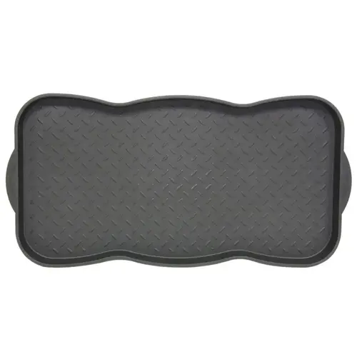 Boot Tray, Plastic, Black, 30 in L, 15 in W