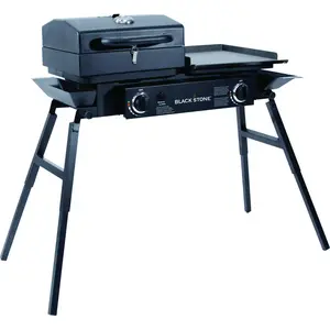 Blackstone 1555 Tailgater Combo, 35000 Btu BTU, 2 -Burner, Iron/Stainless Steel Body Black