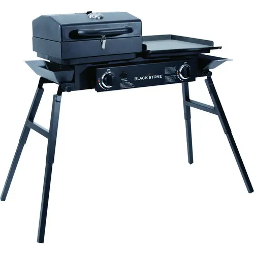 Tailgater Combo, 35000 Btu BTU, 2 -Burner, Iron/Stainless Steel Body Black
