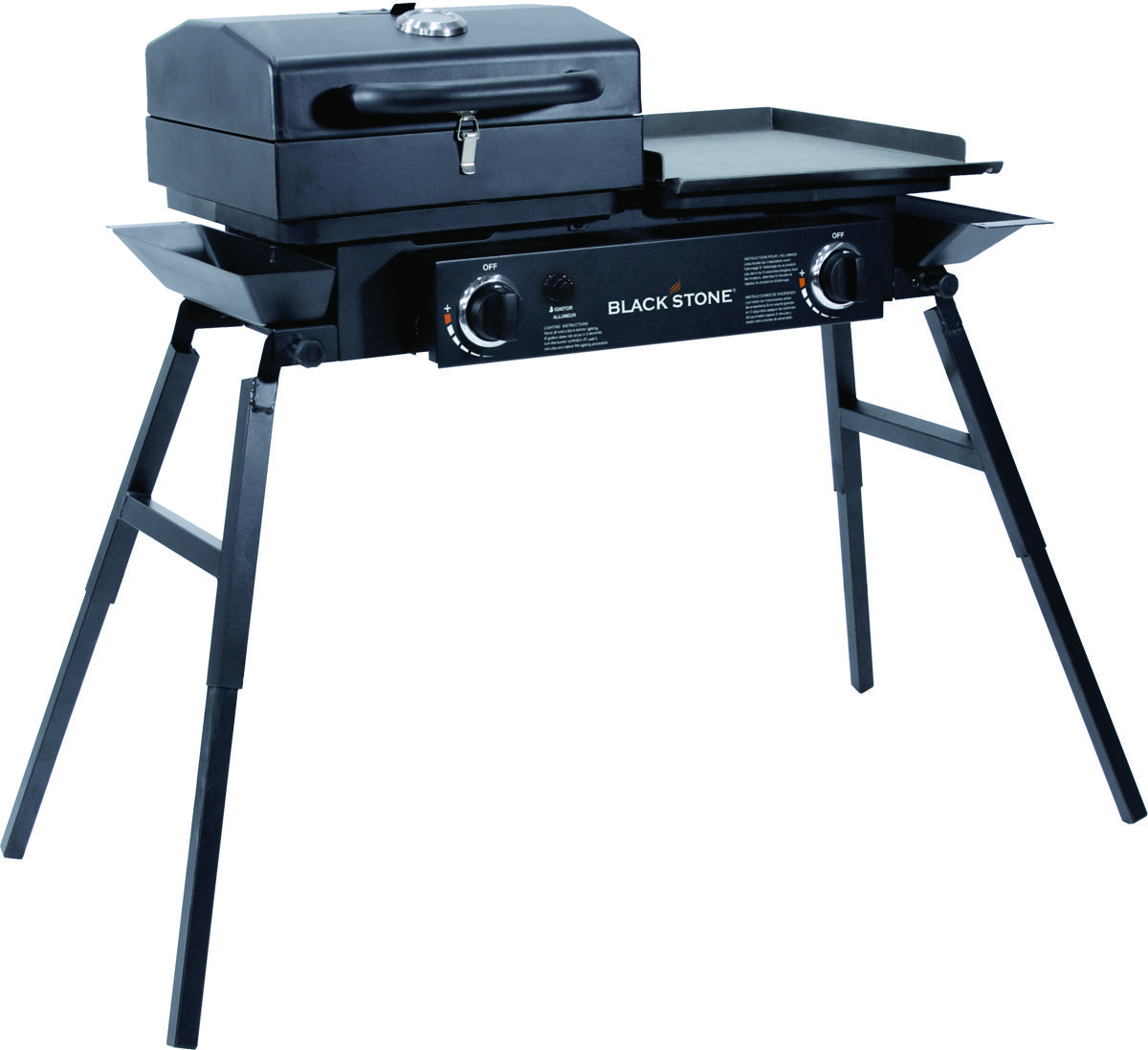 Blackstone 1555 Tailgater Combo, 35000 Btu BTU, 2 -Burner, Iron/Stainless Steel Body Black