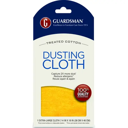 Dusting Cloth, 18 in L, 14 in W, Cotton Yellow