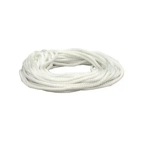 Rope, 1/4 in Dia, 50 ft L, 90 lb Working Load, Nylon, White Rope, 1/4 in Dia, 50 ft L, 90 lb Working Load, Nylon, White