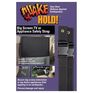 QuakeHOLD! 4508 Adjustable Appliance Strap, Nylon, Wall Mounting Black