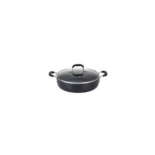 B3628264 Sauce Pan with Lid, 5 qt Capacity, 12 in Dia, Aluminum, Black - pack of 2