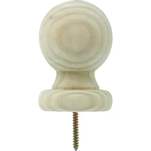 Post Top, 2-3/4 in Dia, 4 in H, Small Ball, Pine Prefinished