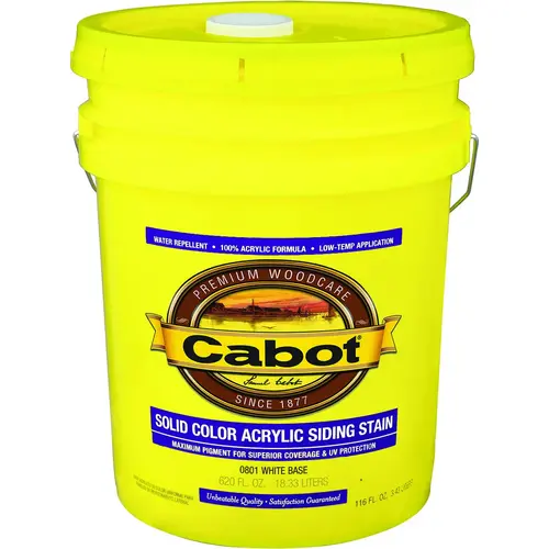 800 Series 140.000.008 Solid Color Siding Stain, Natural Flat, Liquid, 5 gal, Can White Base 800 Series 140.000.008 Solid Color Siding Stain, Natural Flat, Liquid, 5 gal, Can White Base