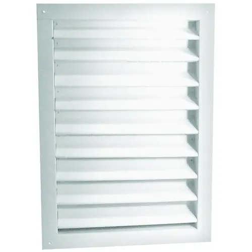 Dual Louver, 32-1/4 in L, 26-1/2 in W, Aluminum, White