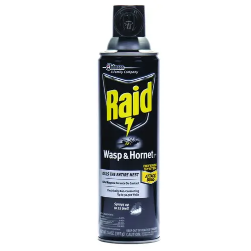 Wasp and Hornet Killer, Gas, Spray Application, 14 oz Aerosol Can Clear