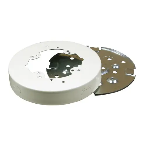 Fixture Box, 5-1/2 in W, 1 in D, 1 -Gang, 1 -Knockout, Steel, Ivory Fixture Box, 5-1/2 in W, 1 in D, 1 -Gang, 1 -Knockout, Steel, Ivory