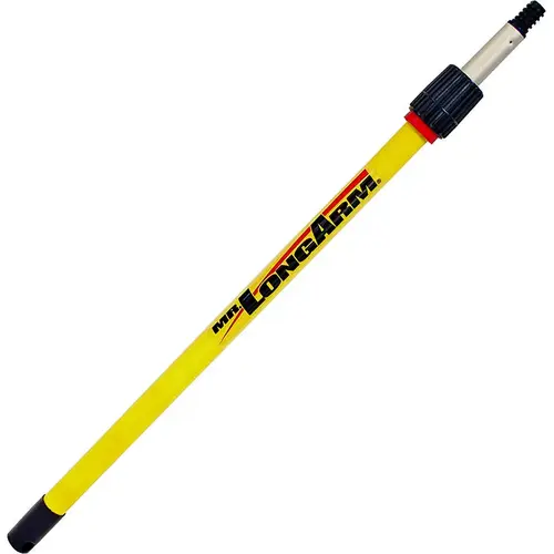 Pro-Pole Extension Pole, 1-1/16 in Dia, 6.2 to 11.8 ft L, Aluminum, Fiberglass Handle Yellow