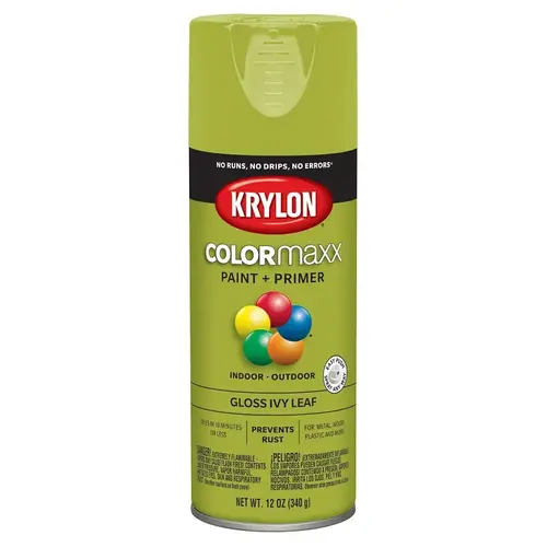 COLORmaxx Spray Paint, Gloss, Ivy Leaf, 12 oz, Aerosol Can COLORmaxx Spray Paint, Gloss, Ivy Leaf, 12 oz, Aerosol Can