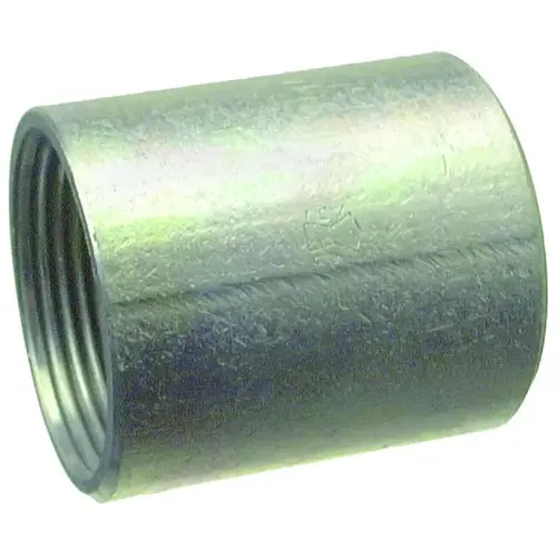 Rigid Conduit Coupling, 1 in Threaded, 1.52 in OD, Steel, Galvanized