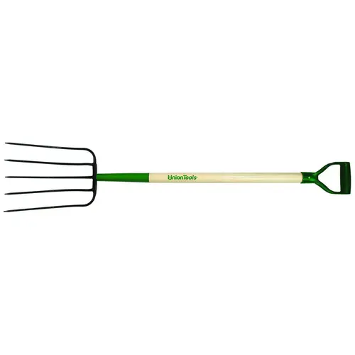 Compost Fork, 9 in W Tine, 12-1/2 in L Tines, Oval Tine, 5 -Tine, Steel Tine, Hardwood Handle Compost Fork, 9 in W Tine, 12-1/2 in L Tines, Oval Tine, 5 -Tine, Steel Tine, Hardwood Handle