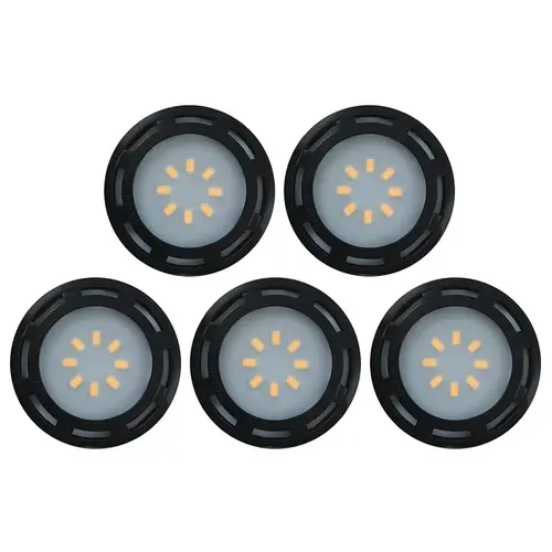 Puck Light Kit, 18.7 W, LED Lamp, 1190 Lumens, 3000 K Color Temp Black - pack of 5 Puck Light Kit, 18.7 W, LED Lamp, 1190 Lumens, 3000 K Color Temp Black - pack of 5