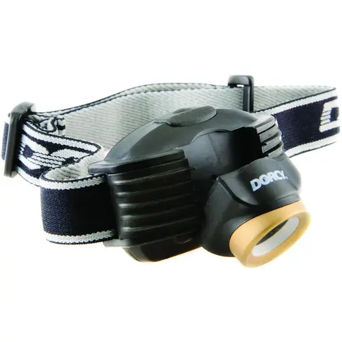 Headlight, AAA Battery, LED Lamp, 214 Lumens, 142 m Beam Distance, 4 hr 15 min Run Time, Black