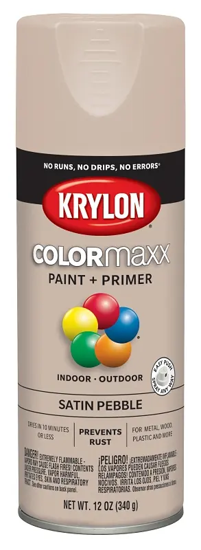 KRYLON COLORmaxx Spray Paint Satin Pebble Gray 12 oz Aerosol Can - pack of 6 5572-XCP6