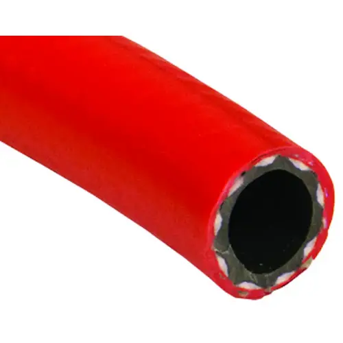 Contractor Grade Air Hose, 1/4 in ID, 200 ft L, PVC/Polyester, Red