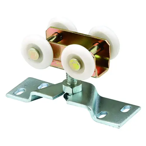 Door Roller, 1 in Dia Roller, 1-3/16 in W Roller, Steel, 4-Roller, 80 lb, Top Mounting Door Roller, 1 in Dia Roller, 1-3/16 in W Roller, Steel, 4-Roller, 80 lb, Top Mounting