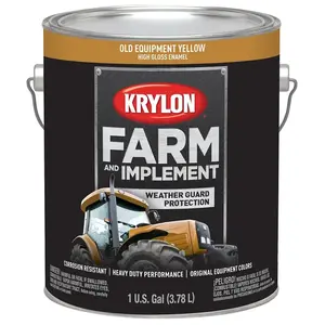 KRYLON K01985000 Farm and Implement Paint, High-Gloss, Old Equipment Cat Yellow, 1 gal
