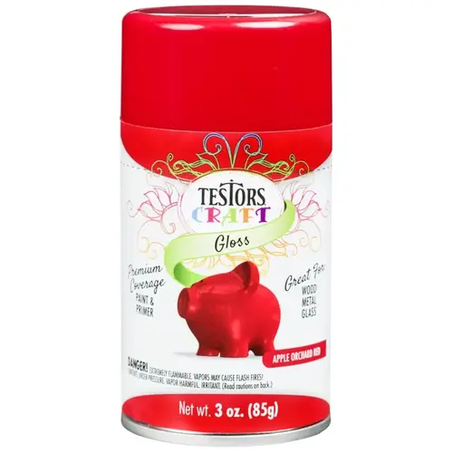 Craft Paint, Gloss, Apple Orchard Red, 3 oz, Aerosol Can Craft Paint, Gloss, Apple Orchard Red, 3 oz, Aerosol Can