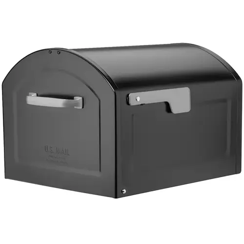 Oasis Large Mailbox, Steel, Galvanized, 11.3 in W, 20 in D, 11-1/2 in H, Black