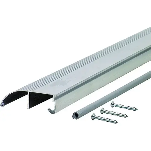 Bumper Threshold with Insert, 72 in L, 3-3/8 in W, Aluminum Mill