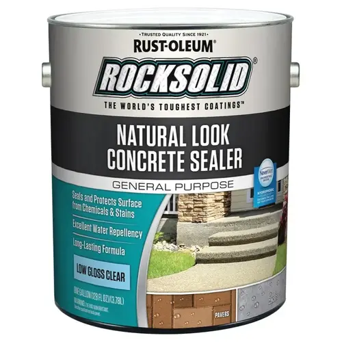 Concrete Sealer RockSolid Low-Gloss Clear Water-Based Acrylic 1 gal Clear - pack of 2 Concrete Sealer RockSolid Low-Gloss Clear Water-Based Acrylic 1 gal Clear - pack of 2
