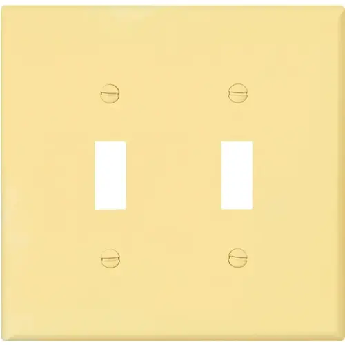 Wallplate, 4-7/8 in L, 4.94 in W, 2 -Gang, Polycarbonate, Ivory, High-Gloss - pack of 20 Wallplate, 4-7/8 in L, 4.94 in W, 2 -Gang, Polycarbonate, Ivory, High-Gloss - pack of 20