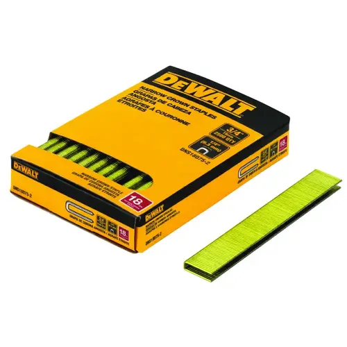 Crown Staple, 1/4 in W Crown, 3/4 in L Leg, 18 Gauge, Steel - pack of 2500