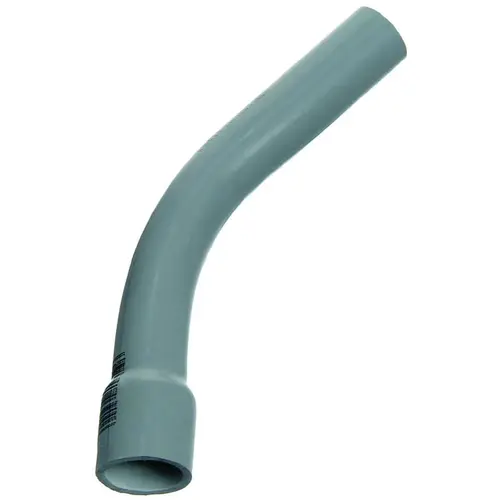 1-1/2 In. Schedule 40 45 Deg Standard Radius Belled End PVC Elbow Gray