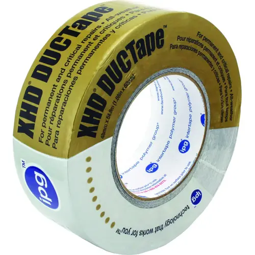 Duct Tape, 60 yd L, 2.83 in W, Cloth Backing, Silver Duct Tape, 60 yd L, 2.83 in W, Cloth Backing, Silver