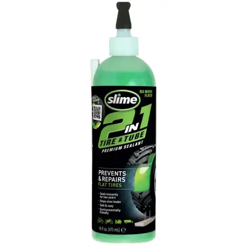 Tire and Tube Sealant, 16 oz Bottle, Liquid, Odorless, Characteristic Green