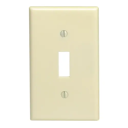 Wallplate, 4-1/2 in L, 2-3/4 in W, 1 -Gang, Thermoset, Ivory, Smooth - pack of 20