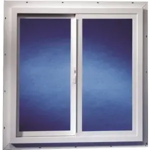 Duo-Corp 3030TMUT Utility Window, 35-1/2 in OAW, 35-1/2 in OAH, Vinyl Frame White