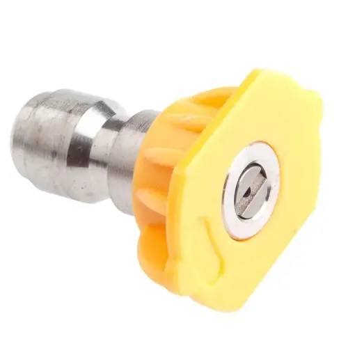 Chiseling Nozzle, 15 deg Angle, 1/4 in Nozzle, Stainless Steel Yellow