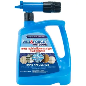 Wet & Forget 805048 Mold & Mildew Hose End Stain Remover, Outdoor, 48 oz. Ready-to-Spray Clear Yellow