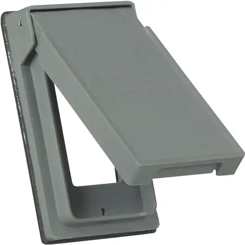 Cover, 4-3/4 in L, 2-61/64 in W, Rectangular, Thermoplastic, Gray, Electro-Plated