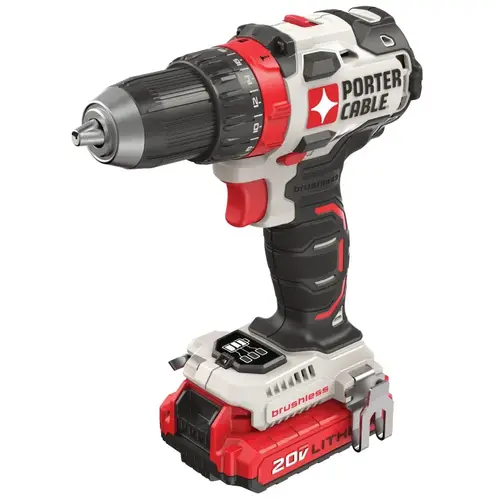 Drill/Driver Kit, Battery Included, 20 V, 1/2 in Chuck, Ratcheting Chuck
